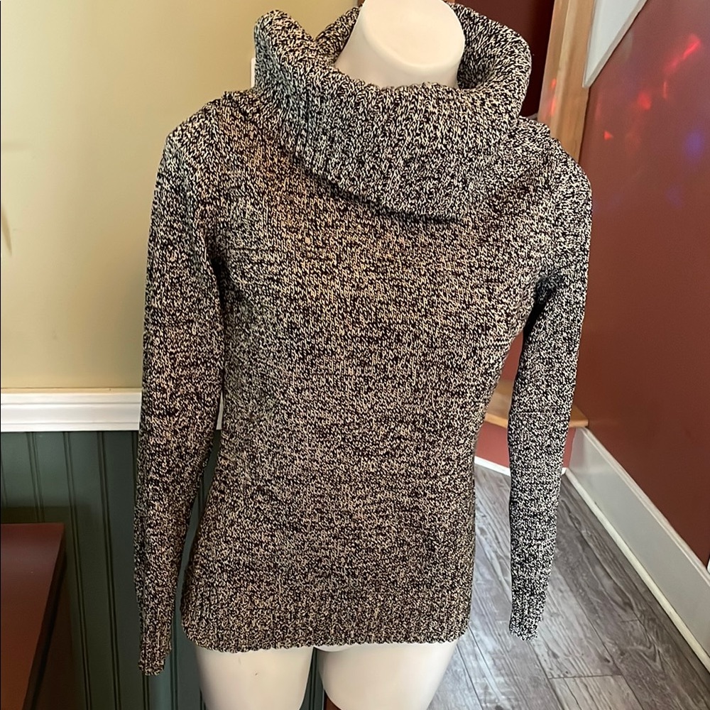 Ralph Lauren Black and White Cowl Neck Sweater